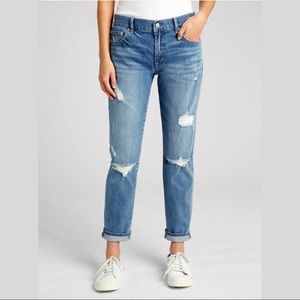 GAP Mid Rise Best Girlfriend Jeans in Distressed